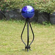 black gazing ball stand at lowes com