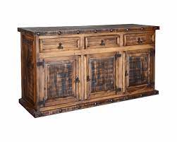 Bon augure industrial bar cabinet for liquor and glasses, rustic wood and metal wine rack table, accent sideboard buffet with doors (47 inch, vintage oak) 308 $279.99 $ 279. Rustic Buffet Rustic Credenza Rustic Pine Buffet Or Credenza