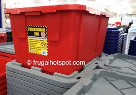 Recessed knuckle hinges to prevent sagging. Costco 27 Gallon Storage Bin Red W Grey Lid 8 99