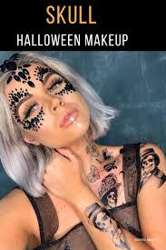 skull halloween makeup and tutorial