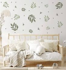 Green Leaves Decals Boho Baby Room