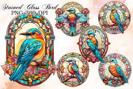 Stained Glass Bird Sublimation Art
