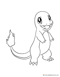 The coloring page is printable and can be used in the classroom or at home. Charmander Coloring Page Central