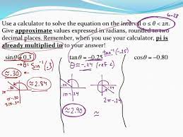 Solving Trig Equations Using A