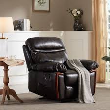 brown pu leather mage recliner sofa