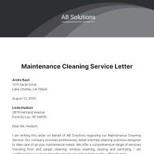 free cleaning services letter templates