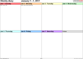7 Day Blank Calendar Under Fontanacountryinn Com