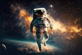 journey into e floating astronaut