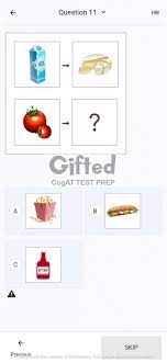 free cogat practice test for kindergarten