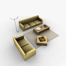 living room furniture game ready 3d