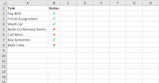 insert a check mark in excel in easy