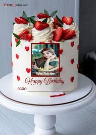 happy birthday strawberry cake with