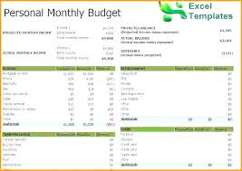 Monthly Budget Spreadsheet Template Excel Excel Monthly Budget