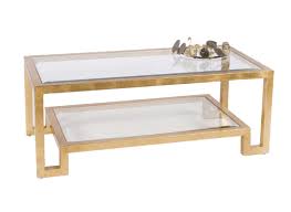 Homcom 0.78 inch thick glass waterfall coffee table rectangle acrylic. Gold Leaf Two Tier Coffee Table With Clear Beveled Glass Burke Decor