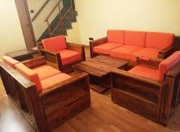 solid sheesham wood 7 seater sofa set