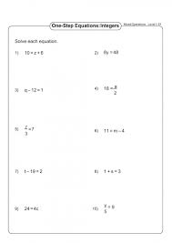 one step equations worksheets