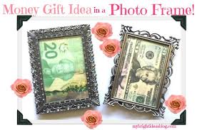give a money gift in a picture frame