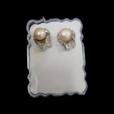 white round pearl earrings