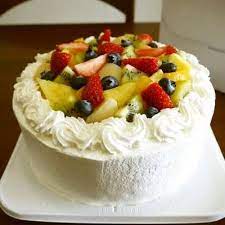 fruit decorated cake recipe by cookpad