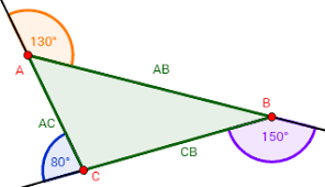 Resultado de imagen para triángulos  ángulos interiores y exteriores imagenes