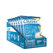 The total fat content of (10 tortilla chips serving) 10 tortilla chips is 7.01 g. Quest Tortilla Style Protein Chips Ranch Gnc