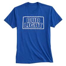 Bud Light Blue Tshirt The Beer Gear Store