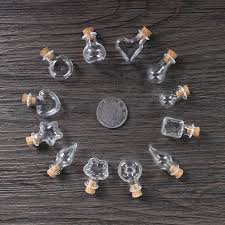 Multi Shapes 10pcs Mini Glass Bottles