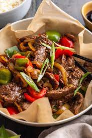 Beef With Oyster Sauce And Bell Pepper gambar png