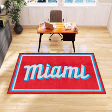 miami marlins 5ft x 8 ft plush area rug