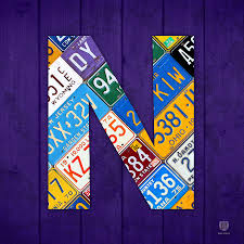 Letter n, letter n royal rivalry, colorful letters n,. Letter N Alphabet Vintage License Plate Art Mixed Media By Design Turnpike