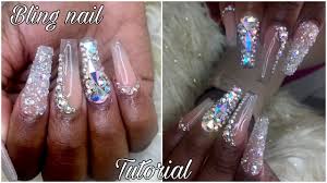 acrylic nails fill in tutorial bling