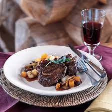 grilled lamb chops with red wine pan