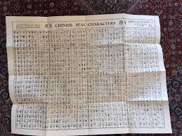 Oriental Culture Chart Chinese Seal Characters W M Hawley