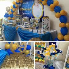 gold and navy royal prince baby shower