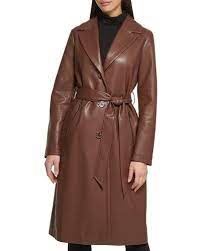 Kenneth Cole Belted Trench Coat In
