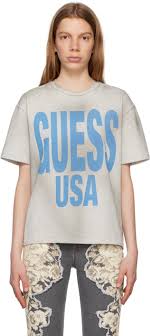 gray aged t shirt by guess usa on