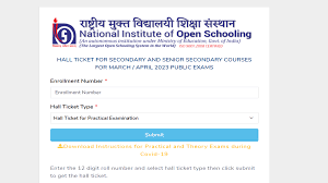 nios hall ticket 2023 releases for