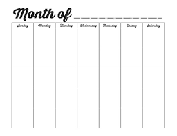 Print Blank Calendar Template Monthly Printable Calendar