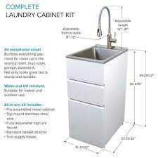 laundry utility sink and cabinet