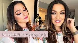 romantic pink makeup look using