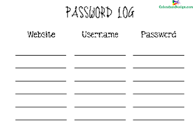 Password Log Template