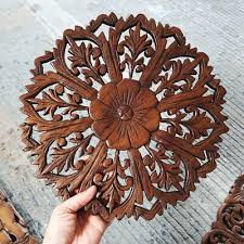 30cm Wood Hand Carved Panel Wall Art