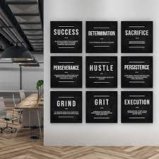 9x Office Decor Motivational Wall Art