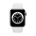 Watch Series 6, 40mm, GPS + Cellular, Silver Stainless Steel Case with White Sport Band M02U3VC/A Apple