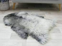 white grey icelandic sheepskin rug