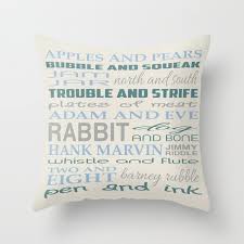 ney rhyming slang throw pillow by