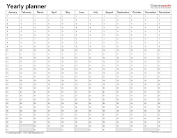 yearly planners in microsoft excel