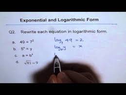 Rewrite In Logarithmic Form Q2
