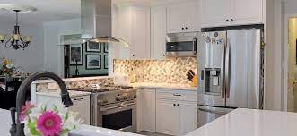 Kitchen cabinets are a crucial element of every kitchen remodel if you want to learn more about the kitchen cabinet options we offer in silver spring, columbia, rockville and nearby, call us today our locations: Spacious White Kitchen In Rockville Md With Ge Monogram Appliances And Omega Cabinetry Bray Scarff Appliance Kitchen Specialists Bray Scarff Appliance Kitchen Specialists