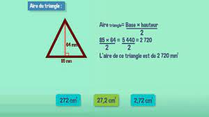 Géométrie : calculer l'aire d'un triangle - CM2 - YouTube